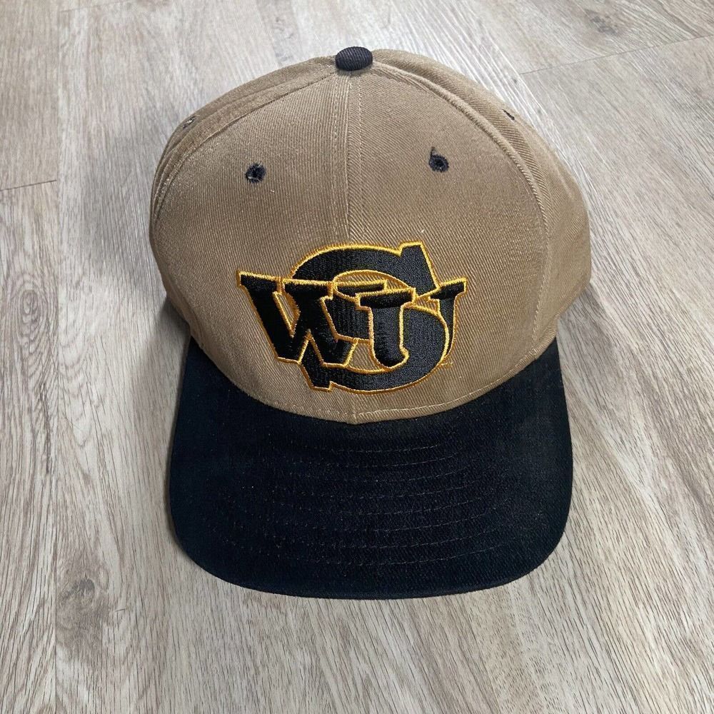 Vintage New Era Wichita State Shockers Snapback Hat College Black Brown Cap